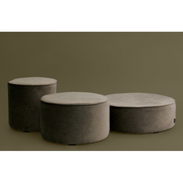 Olivově zelený sametový puf WOOOD Sara, ⌀ 60 cm-image-1