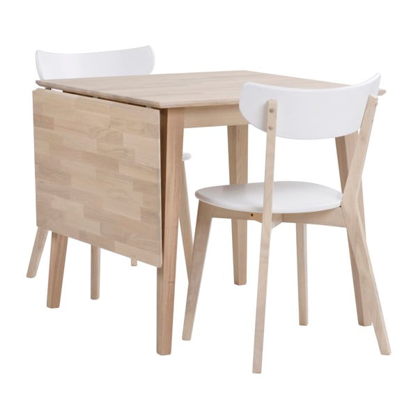 Matně lakovaný sklápěcí dubový jídelní stůl Rowico Filippa, 80 x 80 cm-image-4