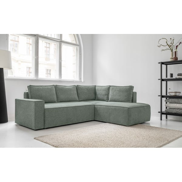 Světle zelená rozkládací rohová pohovka (pravý roh) Brave Dave – Miuform-image-2