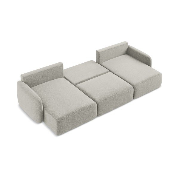 Světle šedá rozkládací/s úložným prostorem rohová pohovka Kalena – Makamii-image-4