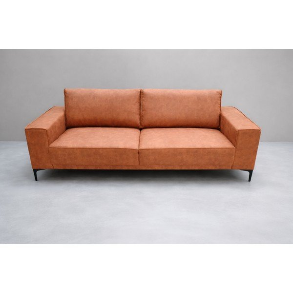 Koňakově hnědá pohovka z imitace kůže 224 cm Copenhagen - II. jakost – Scandic-image-1