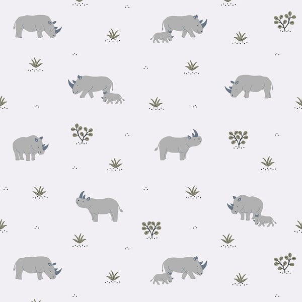 Dětská tapeta 10 m x 50 cm Rhinoceros Tribe – Lilipinso
