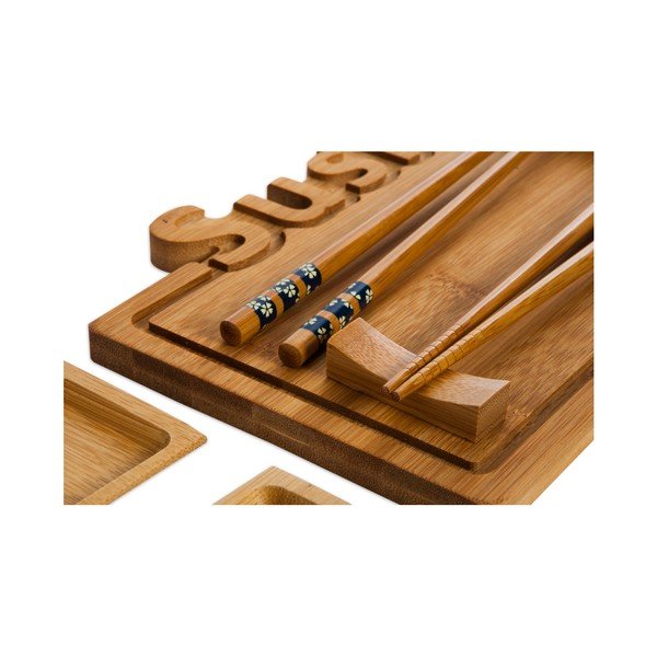 Set podnosu, talířků a hůlek na servírování sushi Bambum-image-2