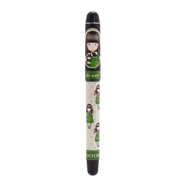 Zelené kuličkové pero s náplněmi Santoro London The Scarf