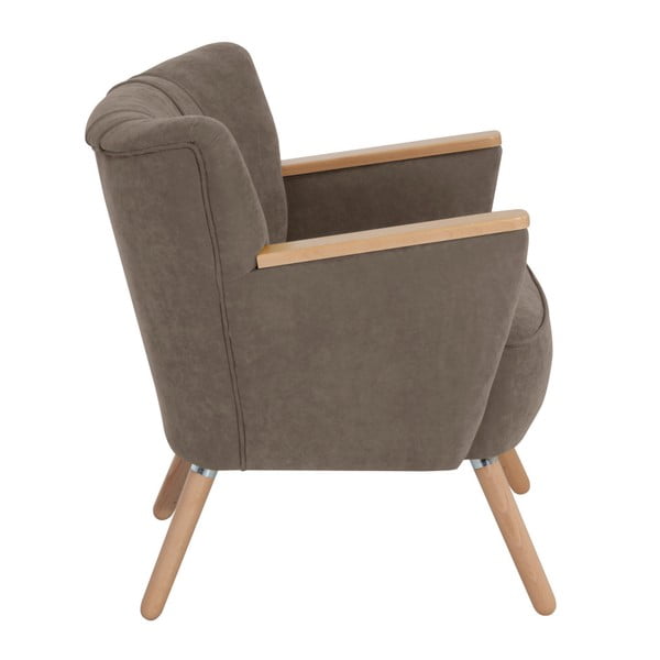 Pískově hnědé křeslo Max Winzer Laurin Velor-image-2