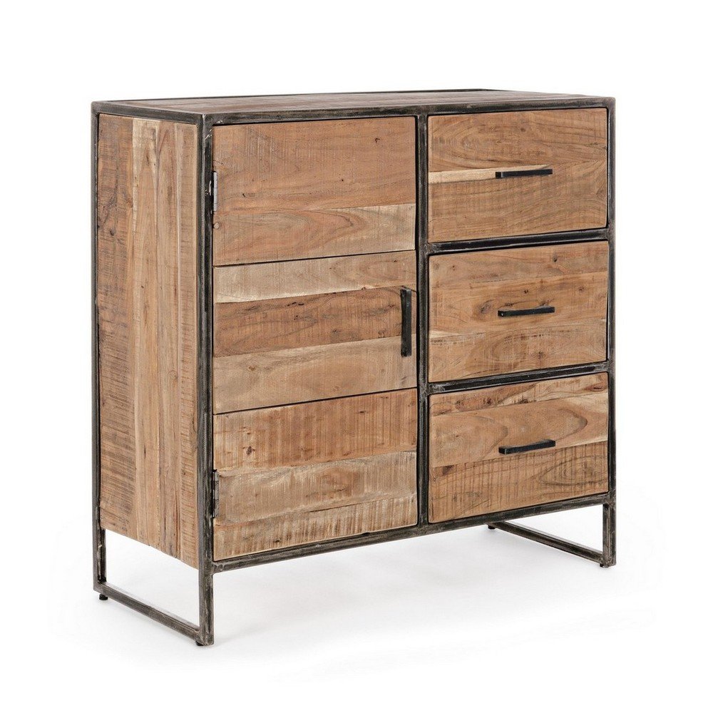 Komoda z masivu akácie v přírodní barvě 90x90x40 cm Elmer – Bizzotto