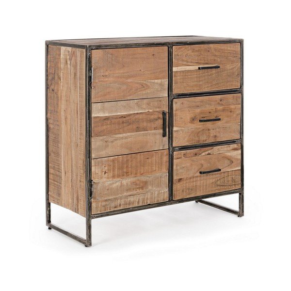 Komoda z masivu akácie v přírodní barvě 90x90x40 cm Elmer – Bizzotto