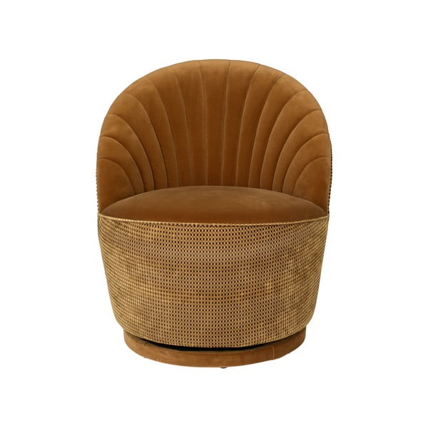 Hnědé sametové křeslo Dutchbone Madison-image-4