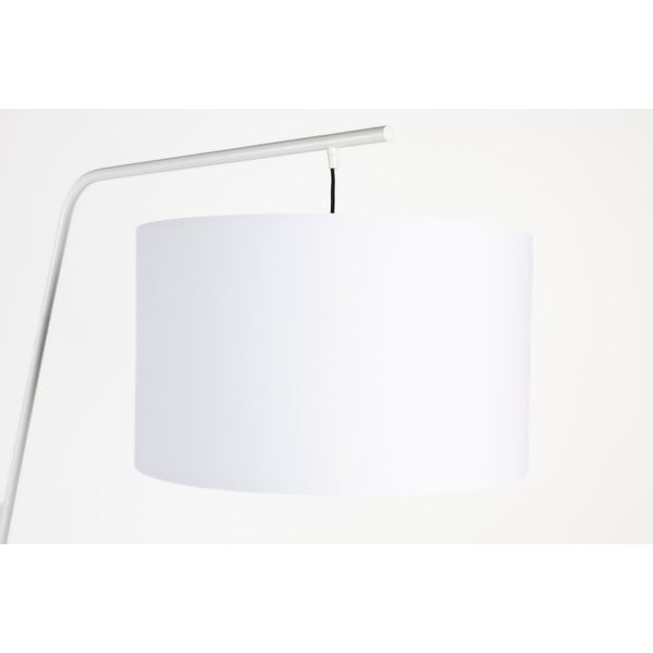 Bílá stojací lampa s textilním stínidlem (výška 220 cm) Martine – White Label-image-3