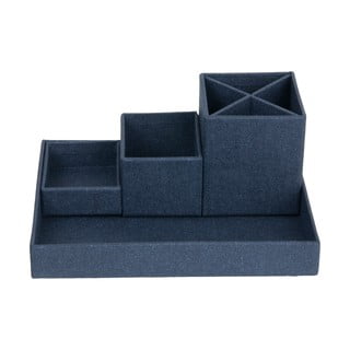 Tmavě modrý 4dílný stolní organizér Bigso Box of Sweden Lena