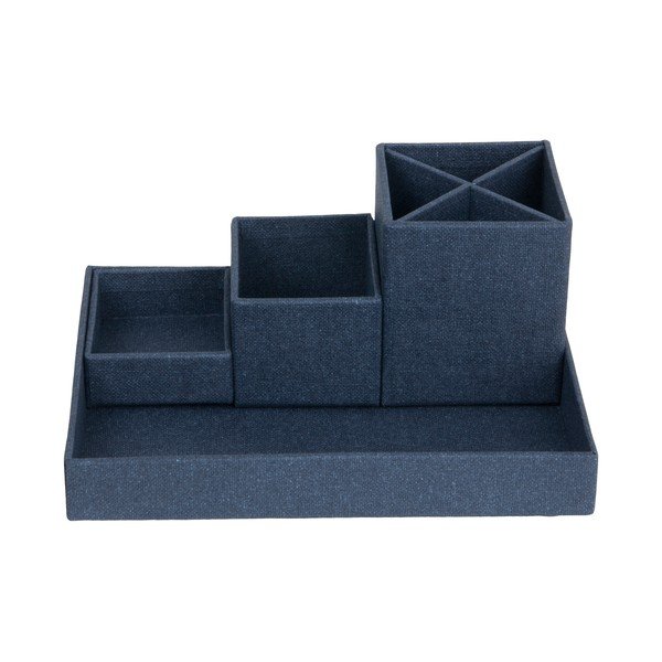 Tmavě modrý 4dílný stolní organizér Bigso Box of Sweden Lena-image-3