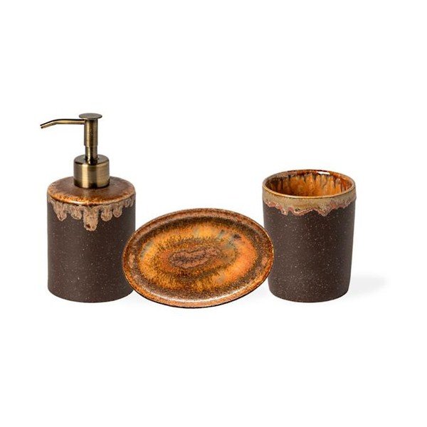 Hnědý kameninový kelímek na zubní kartáčky Poterie Bath – Casafina-image-1