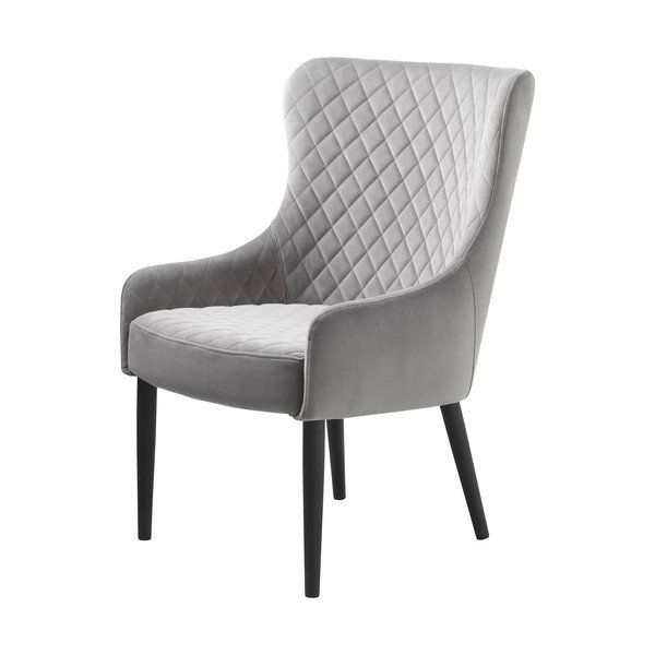 Světle šedé sametové křeslo Ottowa – Unique Furniture