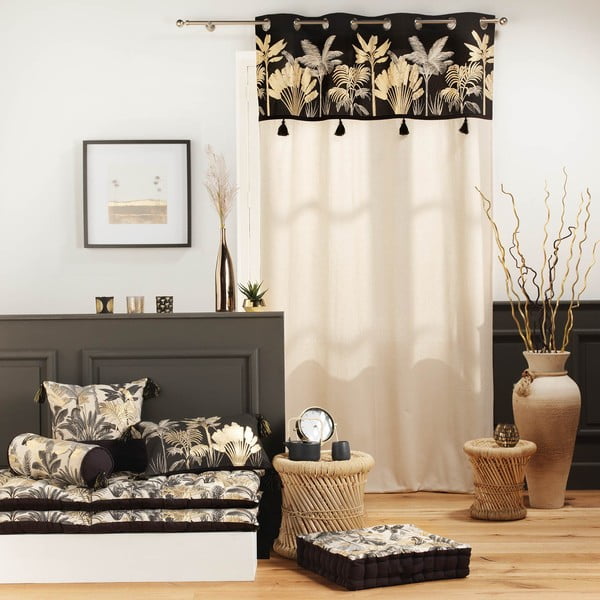 Černo-béžový závěs 140x240 cm Karaba – douceur d'intérieur-image-2