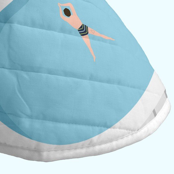Modro-růžový prošívaný přehoz 260x260 cm Swimming pool – Aware-image-4