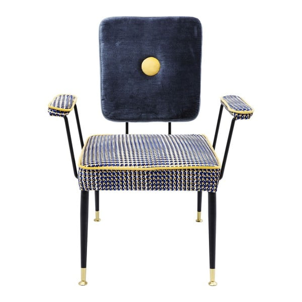 Žlutomodrá židle s područkami Kare Design Factory