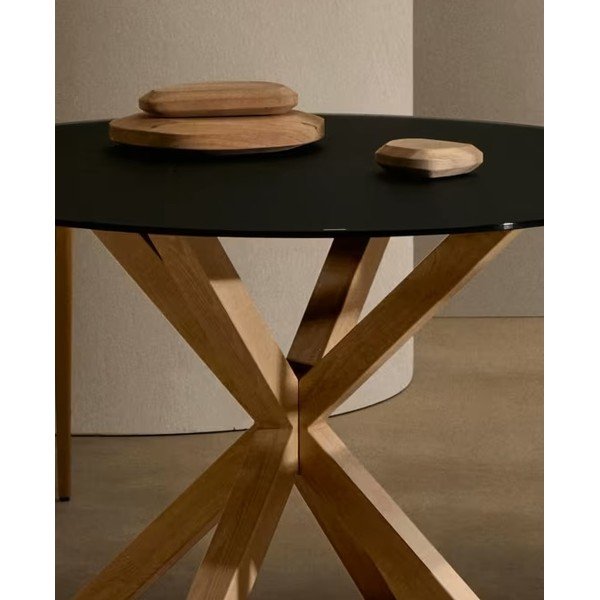 Jídelní stůl se skleněnou deskou 100x200 cm Argo – Kave Home-image-1