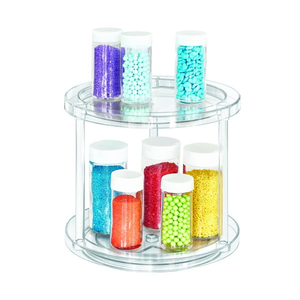 Kulatý otočný dvoupatrový podstavec na dózy iDesign The Home Edit, ⌀ 24,1 cm-image-4