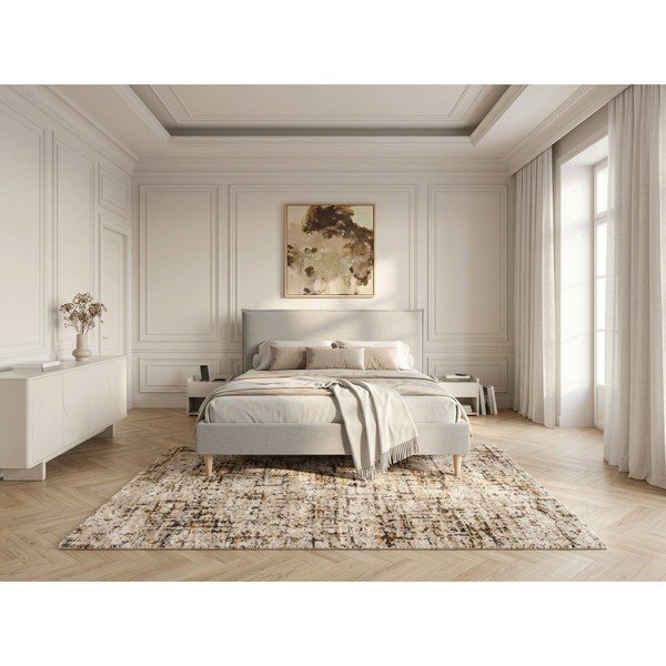 Světle šedá čalouněná dvoulůžková postel s roštem 160x200 cm Sary – Bobochic Paris-image-3