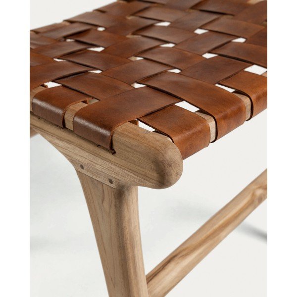 Kožené jídelní židle v koňakově hnědo-přírodní barvě v sadě 2 ks Calixta – Kave Home-image-3