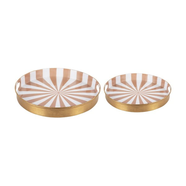 Kovové dekorační tácy v sadě 2 ks ø 31 cm Candy Swirl – PT LIVING