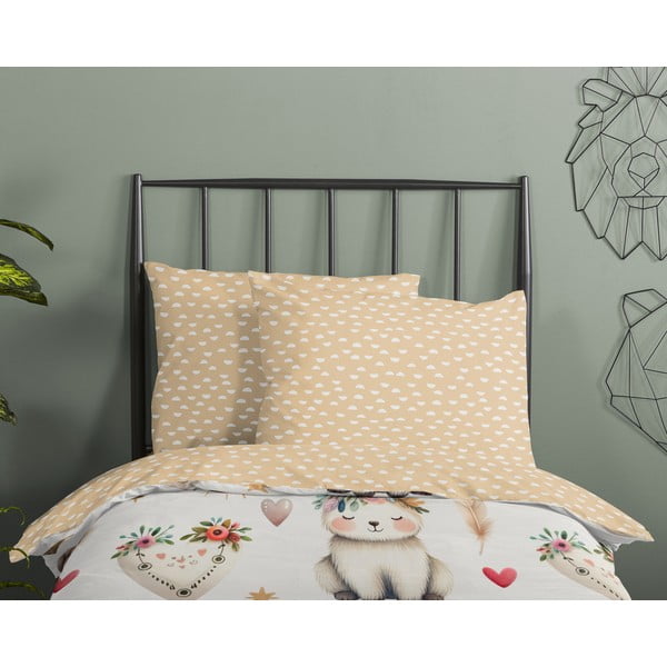 Béžové bavlněné dětské povlečení do postýlky 100x135 cm Luz – Good Morning-image-2