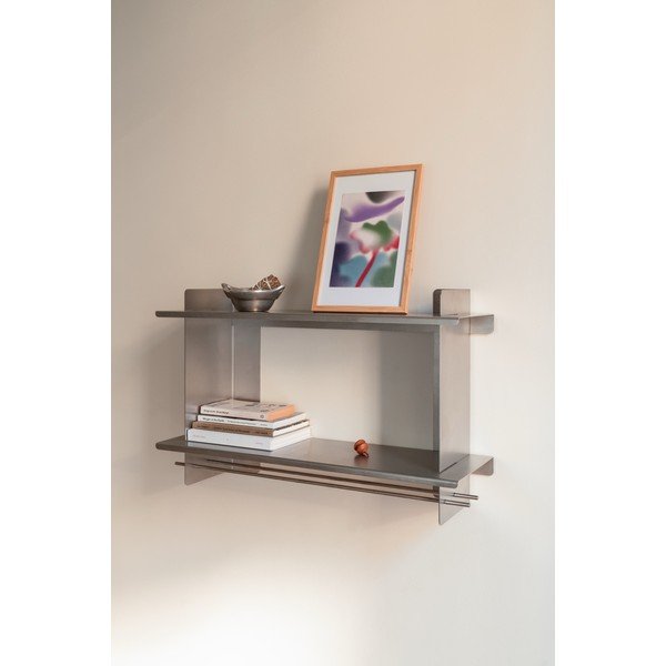 Patrová kovová police ve stříbrné barvě 70 cm Tivo – noo.ma-image-1