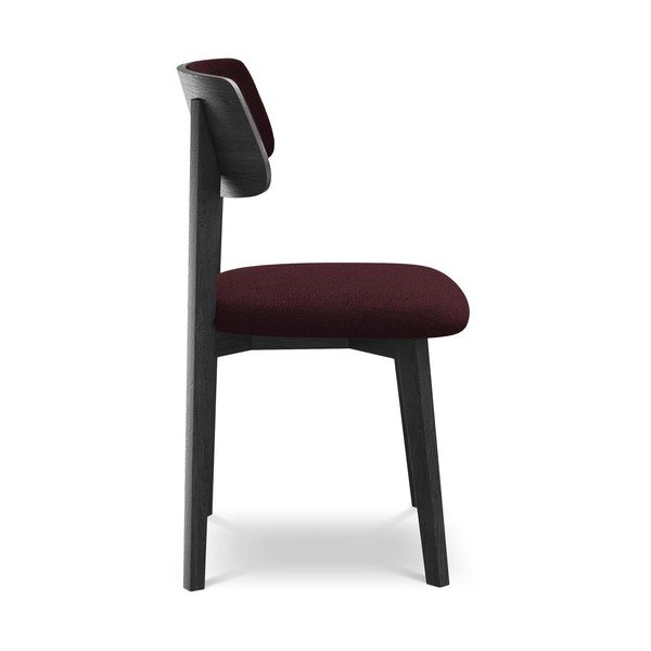 Vínová jídelní židle z masivního dřeva Niu – Makamii-image-2