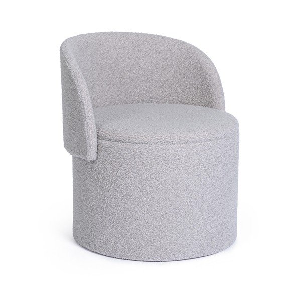 Světle šedý taburet z textilie bouclé Anthea – Yes Everyday