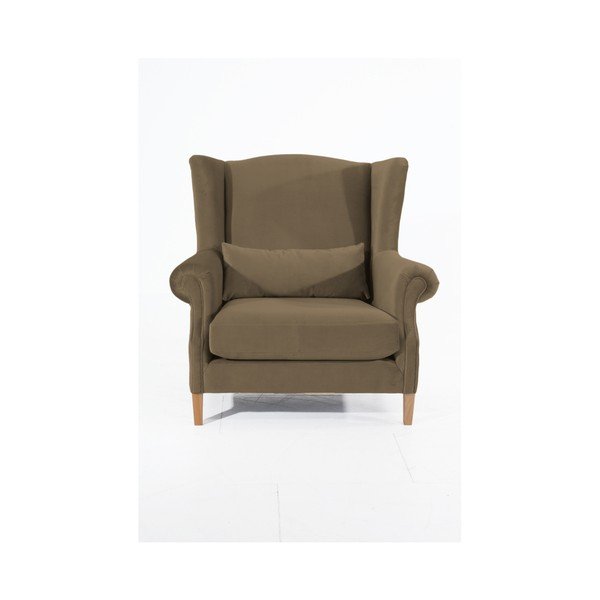 Béžové sametové křeslo ušák Max Winzer Harvey Velvet-image-1