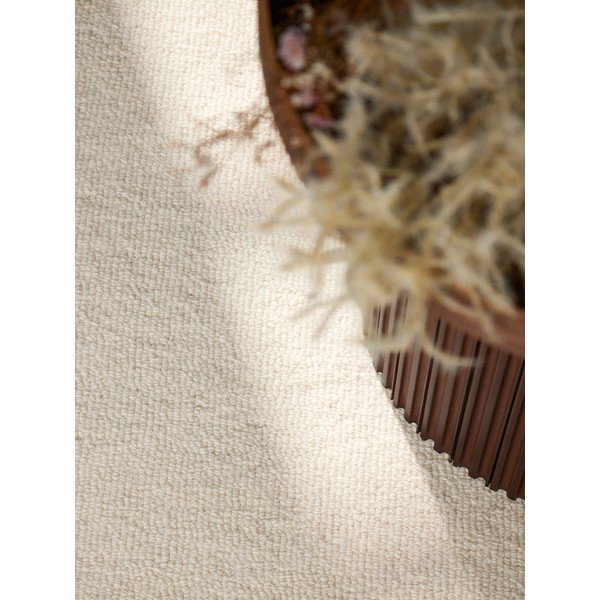 Krémový ručně tkaný vlněný kulatý koberec ø 160 cm Puristic Knots – Elle Decoration-image-3