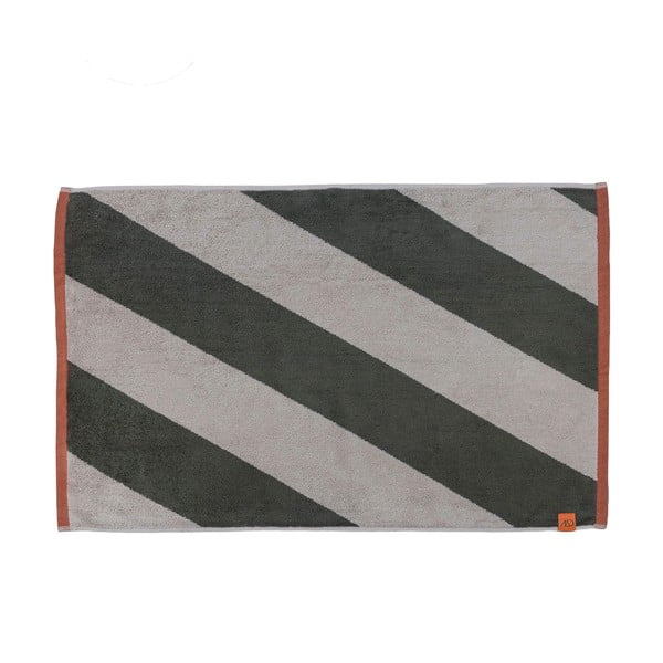 Khaki koupelnová předložka z bio bavlny 50x80 cm Diagonal – Mette Ditmer Denmark
