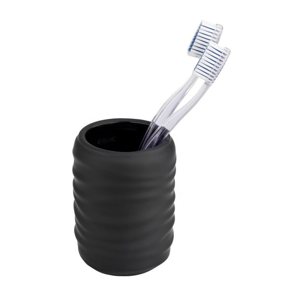 Černý keramický kelímek na zubní kartáčky Illana – Wenko-image-1