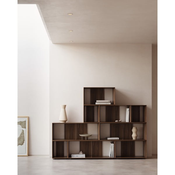 Modulární policový systém v dekoru ořechu v přírodní barvě 9 ks 202x114 cm Litto – Kave Home-image-1