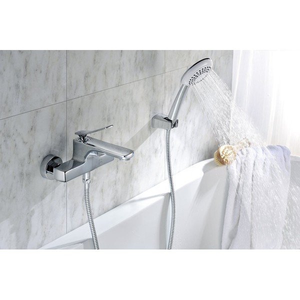 Mosazný držák na sprchovou hlavici v leskle stříbrné barvě Jumper – Sapho-image-1