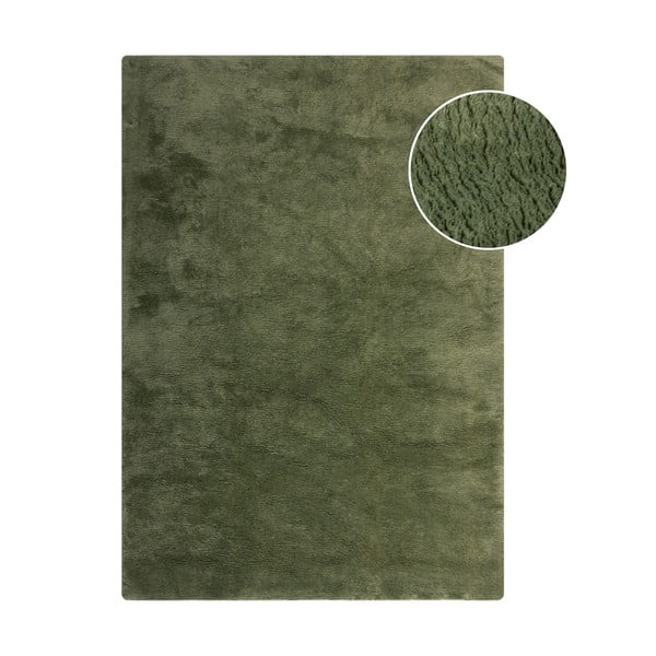 Tmavě zelená syntetická kožešina 80x150 cm Faroe Wool Look Fur – Flair Rugs
