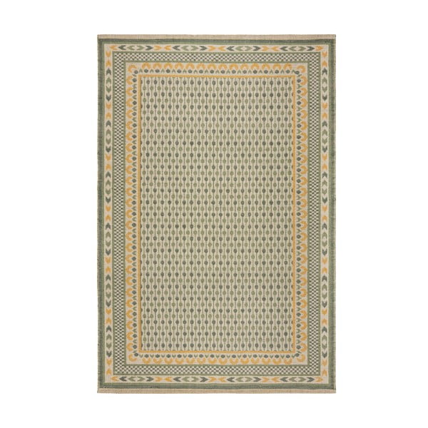 Zelený koberec s příměsí juty 120x170 cm Mara Jute Border – Flair Rugs