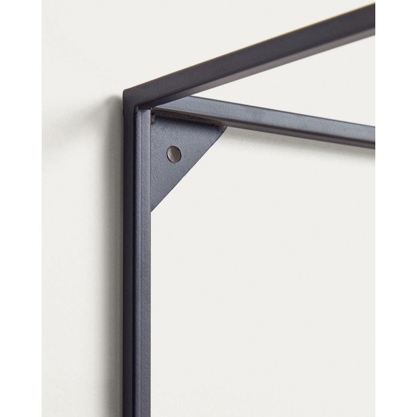 Černá/v přírodní barvě police z jedlového dřeva 90 cm Elisha – Kave Home-image-4