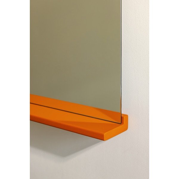 Nástěnné zrcadlo s poličkou  s dřevěným rámem 50x75 cm Lun – noo.ma-image-3