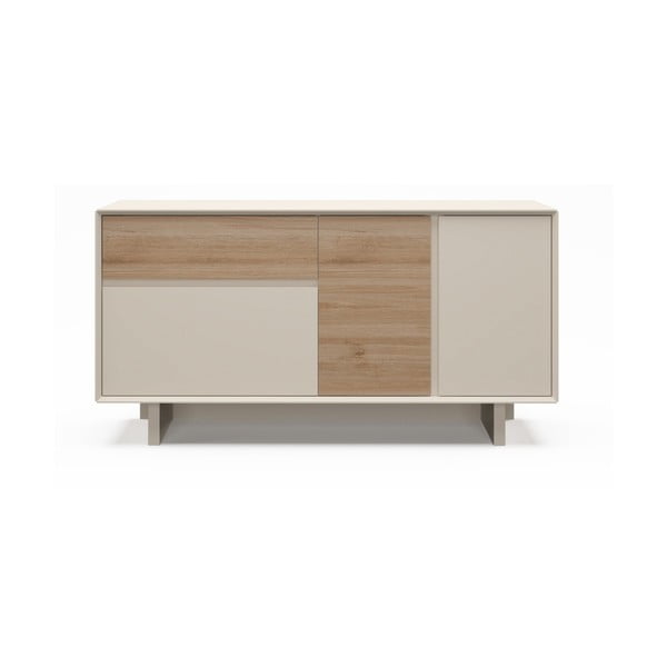 Komoda v béžové a přírodní barvě v dekoru dubu 146x76x45 cm Carpi – Marckeric