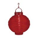 Červený venkovní solární LED lampion Star Trading, ø 30 cm