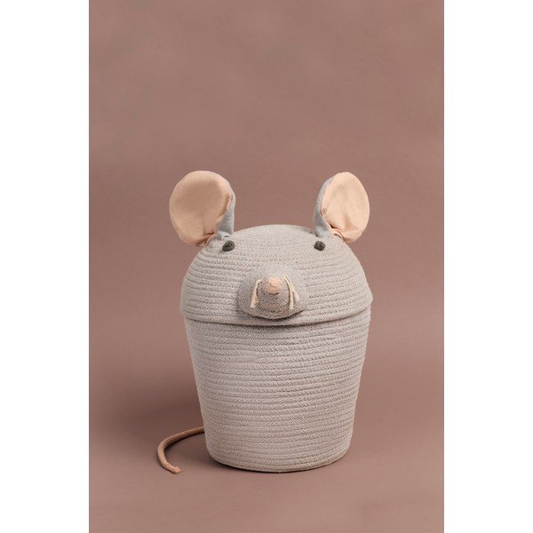 Šedý látkový dětský koš na hračky ø 25x30 cm Renata the Rat – Lorena Canals-image-4