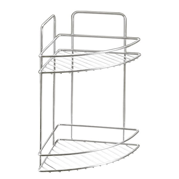 Ocelová koupelnová polička v leskle stříbrné barvě Luxy – Metaltex