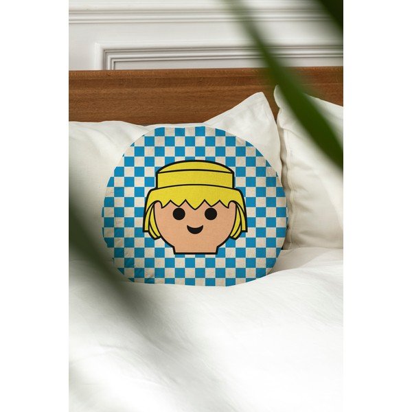 Dětský polštářek s příměsí lnu Checkerboard – Playmobil-image-1
