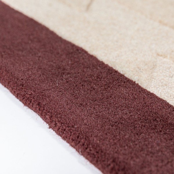 Vínový/v přírodní barvě ručně tkaný vlněný koberec 120x170 cm Apex Border Wool – Flair Rugs-image-3