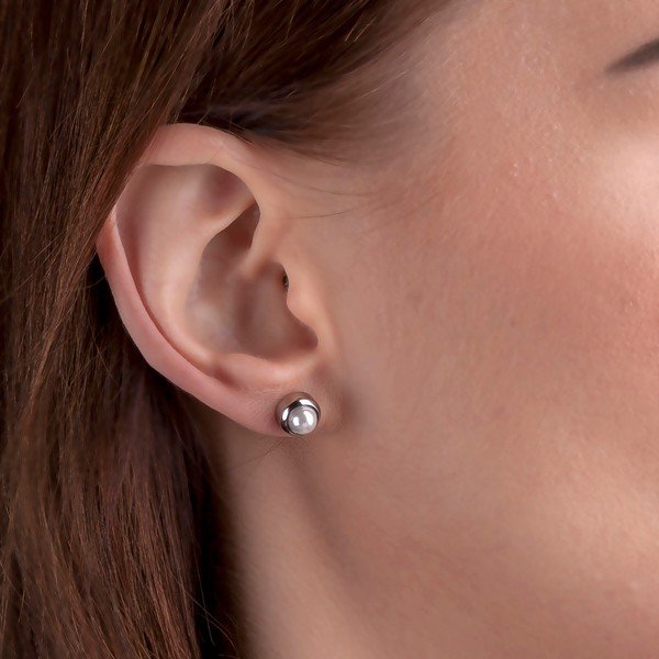 Dámské náušnice z nerezové oceli ve stříbrné barvě Emily Westwood Unique-image-1