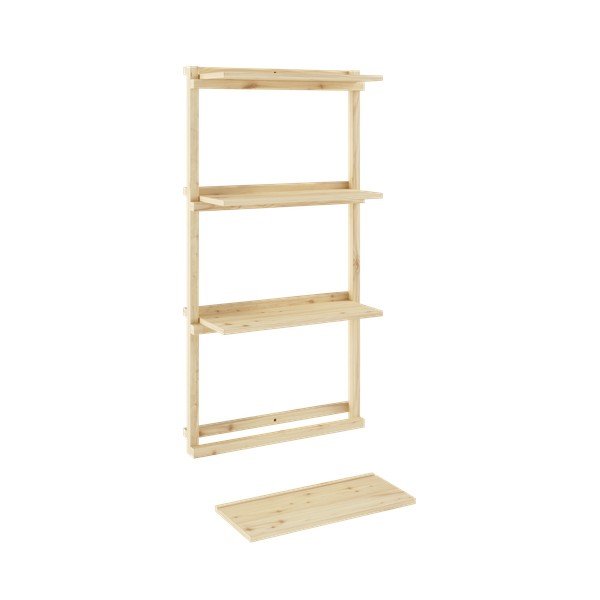 Nástěnná knihovna z borovicového dřeva v přírodní barvě 66x127 cm Groove – Karup Design-image-4