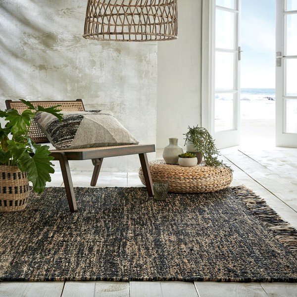 Černý jutový koberec Flair Rugs Idris, 160 x 230 cm-image-2