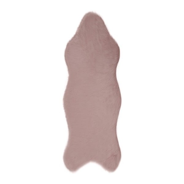 Růžový běhoun z umělé kožešiny Pelus Powder, 75 x 200 cm