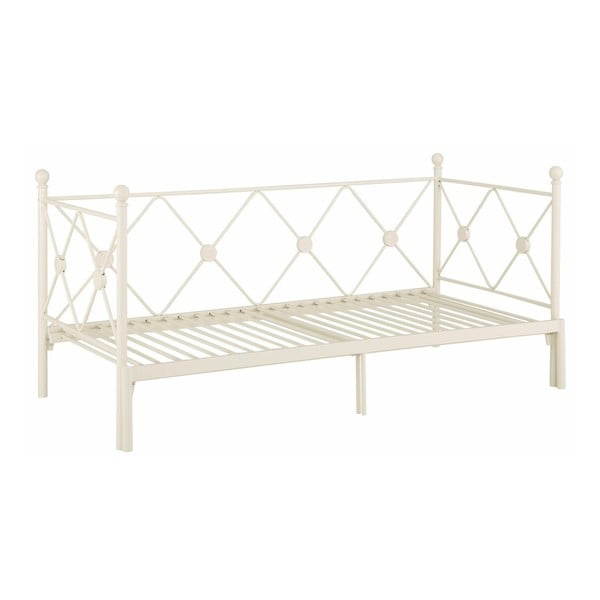 Bílá rozkládací jednolůžková postel Støraa Johnson, 90/180 x 200 cm